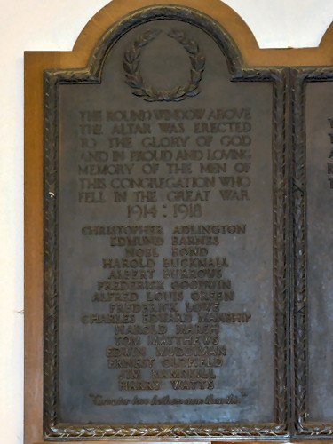 WW1 plaque